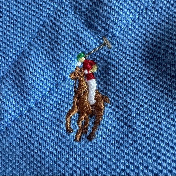 POLO Ralph Lauren Men’s Carolina Blue Striped Rugby Style Knit Shirt - Size XL - Picture 4 of 11